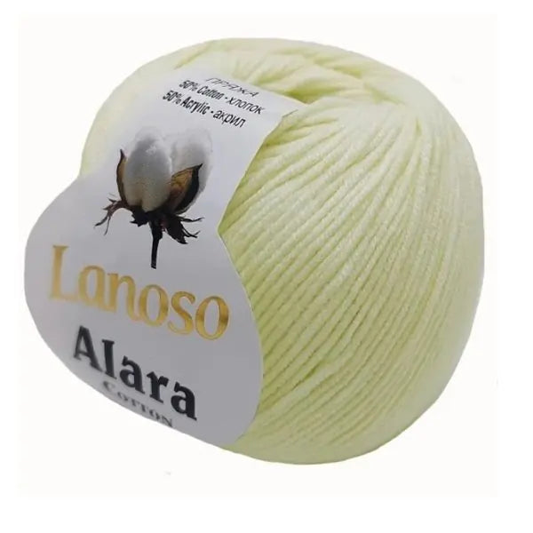 Lanoso Alara 901 Krem 50 g 140 m örgü ipliği