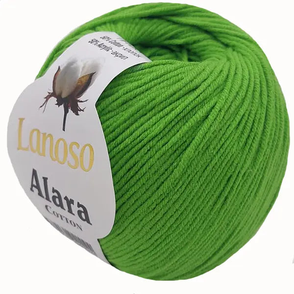 Lanoso Alara 920 Çimen Yeşili 50 g 140 m örgü ipliği