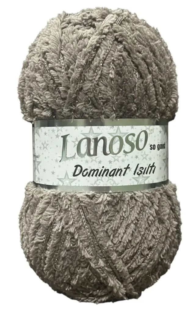 Lanoso Dominant Işıltı 923 Melanj Kahve Simli Peluş Örgü İpi 100 g