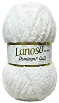 Lanoso Dominant Işıltı 955 Beyaz Simli Peluş Örgü İpi 100 g