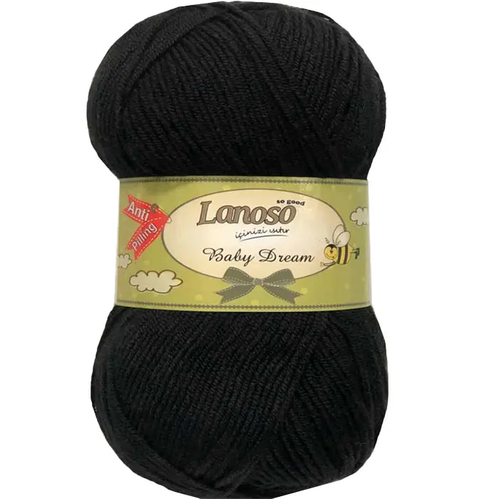 Lanoso Baby Dream Antipilling 960 Siyah Bebek Örgü İpi 100 g