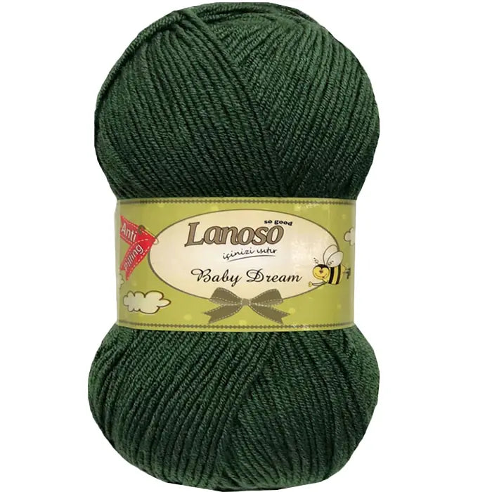 Lanoso Baby Dream Antipilling 929 Asker Yeşili Bebek Örgü İpi 100 g