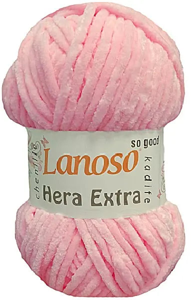 Lanoso Hera Extra 932 Bebe Pembe Kadife Örgü İpi 100 g