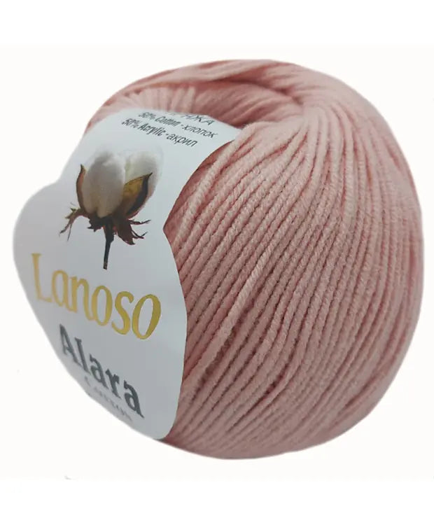 Lanoso Alara 939 Açık Pembe 50 g 140 m örgü ipliği