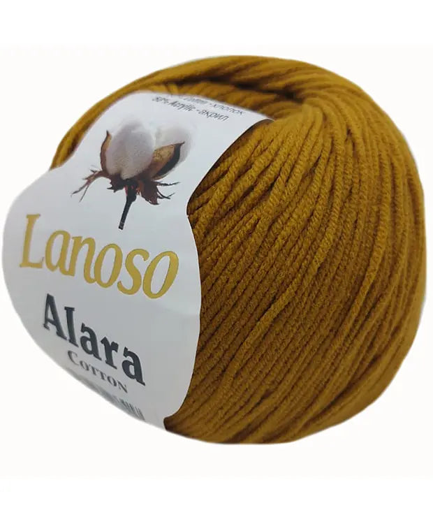 Lanoso Alara 906 Koyu Hardal 50 g 140 m örgü ipliği