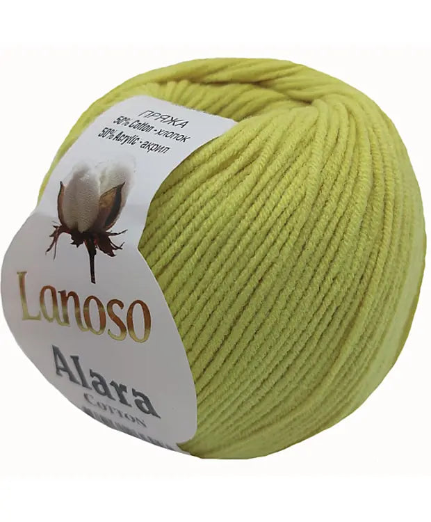 Lanoso Alara 914 Limon Sarısı 50 g 140 m örgü ipliği