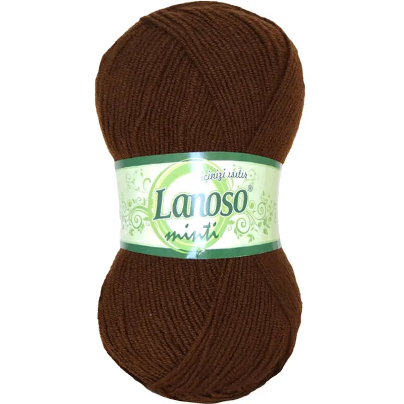 Lanoso Minti 924 Koyu Kahve Akrilik Örgü İpi 100 g