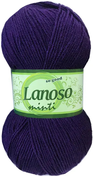 Lanoso Minti 959 Patlıcan Moru Akrilik Örgü İpi 100 g