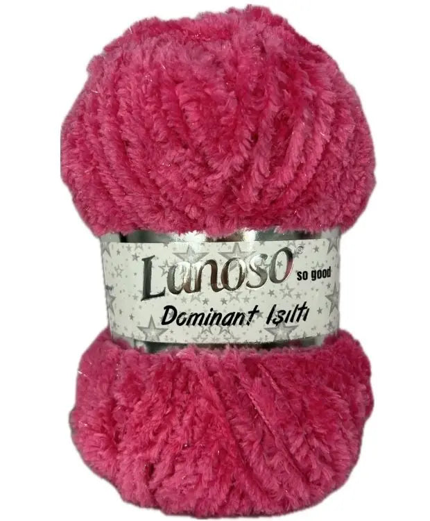 Lanoso Dominant Işıltı 946 Fuşya Simli Peluş Örgü İpi 100 g