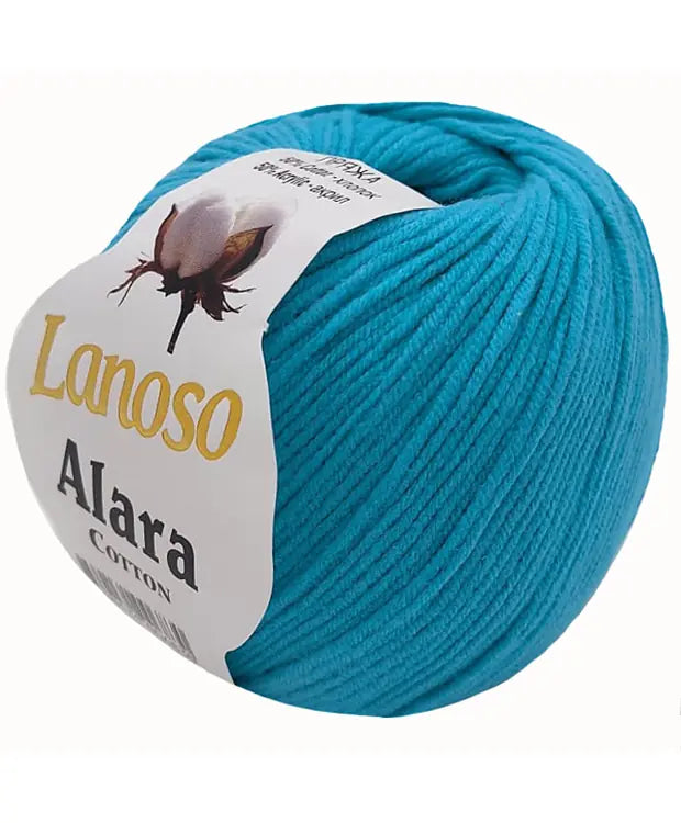 Lanoso Alara 916 Turkuaz 50 g 140 m örgü ipliği