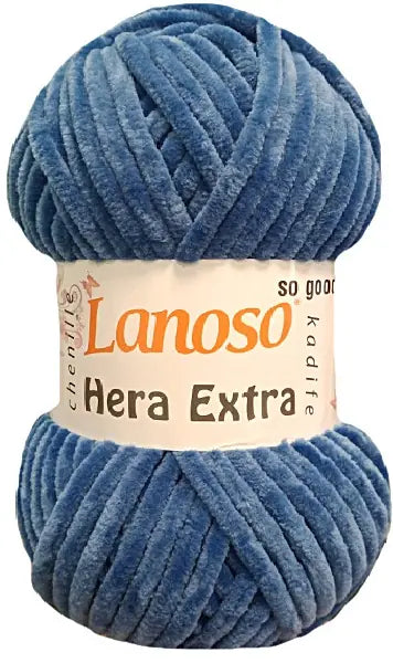Lanoso Hera Extra 993 Kot Mavi Kadife Örgü İpi 100 g