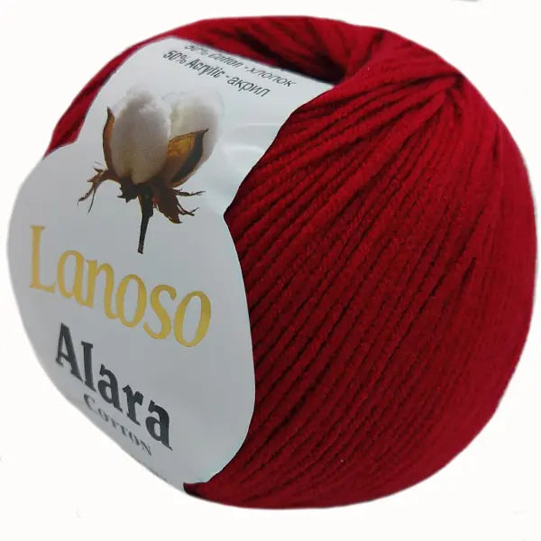 Lanoso Alara 956 Kırmızı 50 g 140 m örgü ipliği