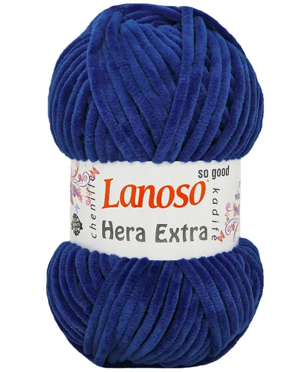 Lanoso Hera Extra 954 Saks Mavisi Kadife Örgü İpi 100 g