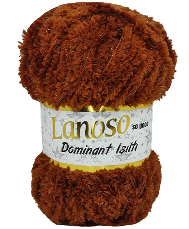 Lanoso Dominant Işıltı 936 Kiremit Simli Peluş Örgü İpi 100 g