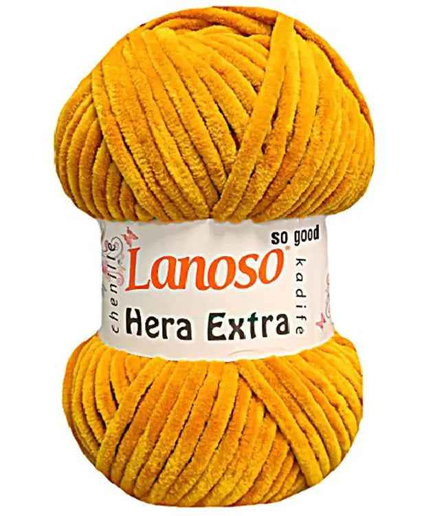 Lanoso Hera Extra 903 Hardal Kadife Örgü İpi 100 g