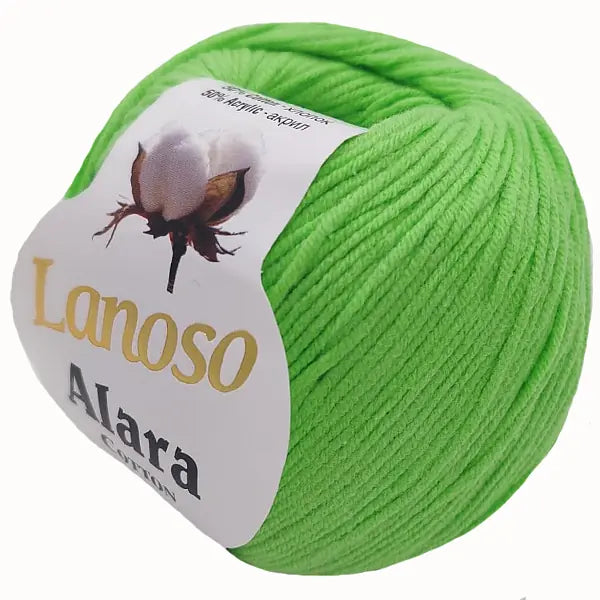 Lanoso Alara 1920 Açık Çimen Yeşili 50 g 140 m örgü ipliği