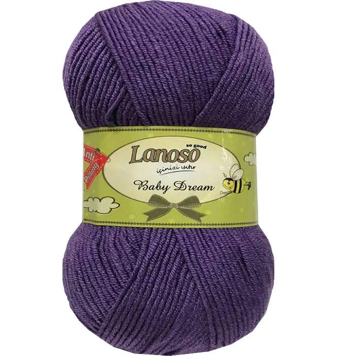 Lanoso Baby Dream Antipilling 944 Mor Bebek Örgü İpi 100 g