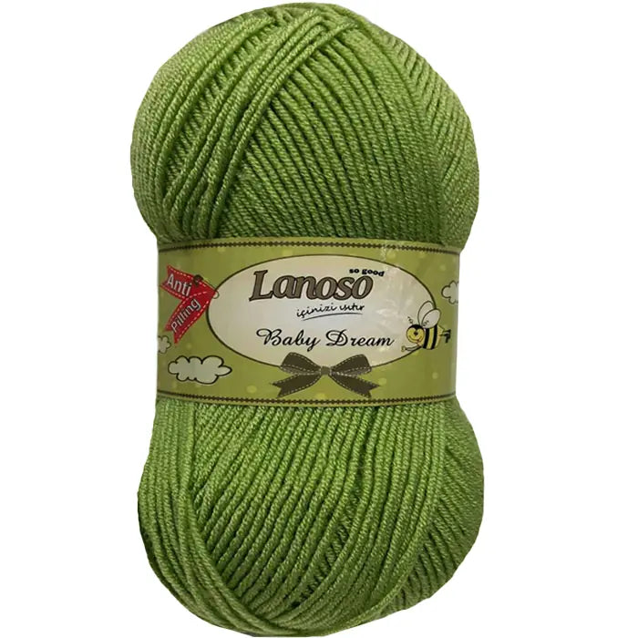 Lanoso Baby Dream Antipilling 911 Fıstık Yeşili Bebek Örgü İpi 100 g