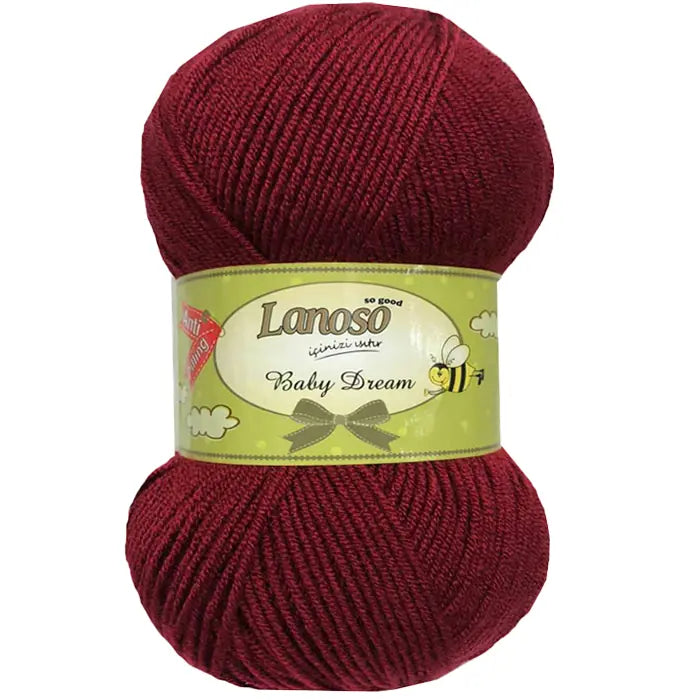 Lanoso Baby Dream Antipilling 957 Bordo Bebek Örgü İpi 100 g