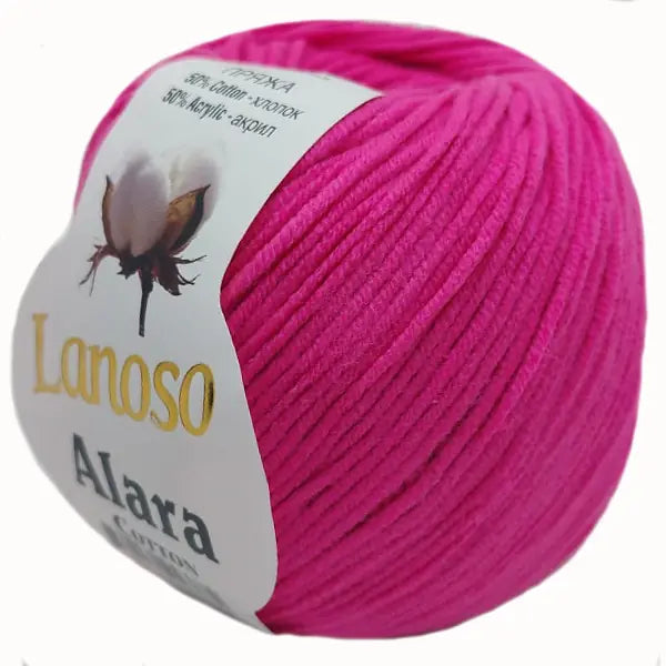 Lanoso Alara 946 Fuşya 50 g 140 m örgü ipliği