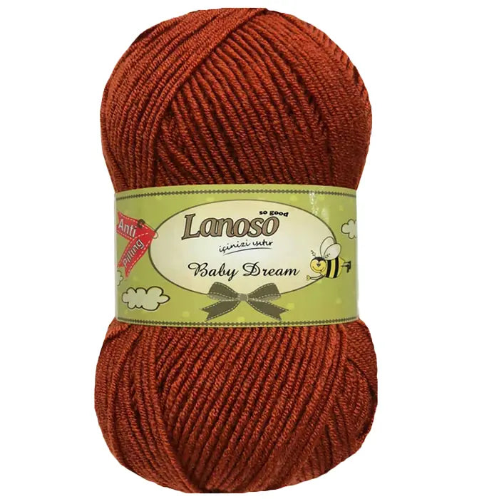 Lanoso Baby Dream Antipilling 936 Kiremit Bebek Örgü İpi 100 g