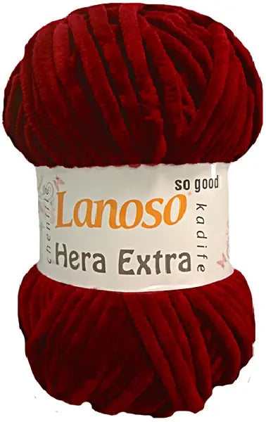 Lanoso Hera Extra 957 Bordo Kadife Örgü İpi 100 g