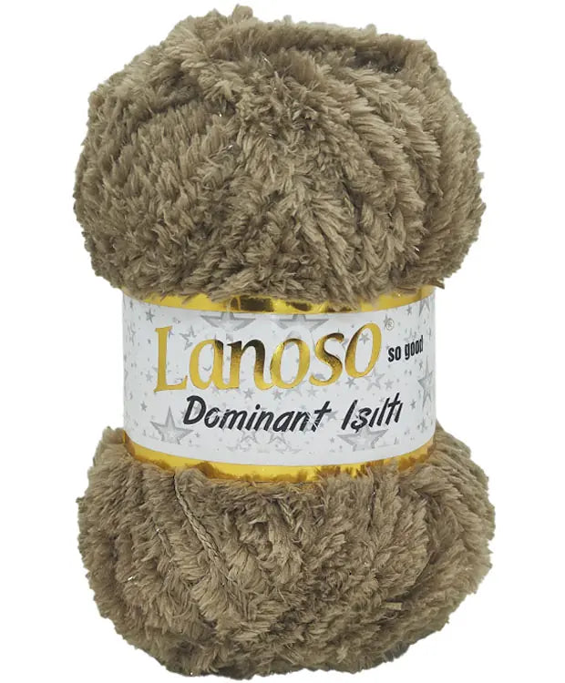 Lanoso Dominant Işıltı 909 Toprak Rengi Simli Peluş Örgü İpi 100 g
