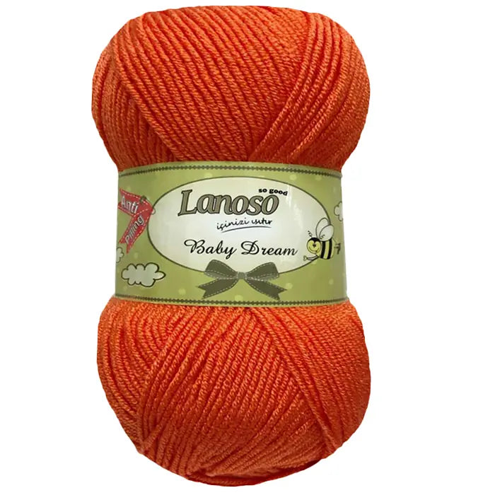 Lanoso Baby Dream Antipilling 906 Oranj Bebek Örgü İpi 100 g