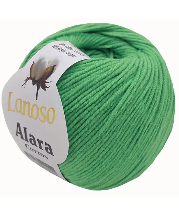 Lanoso Alara 915 Elma Yeşili 50 g 140 m örgü ipliği