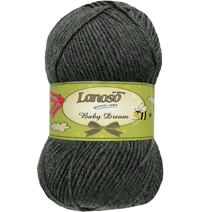 Lanoso Baby Dream Antipilling 953 Koyu Gri Bebek Örgü İpi 100 g