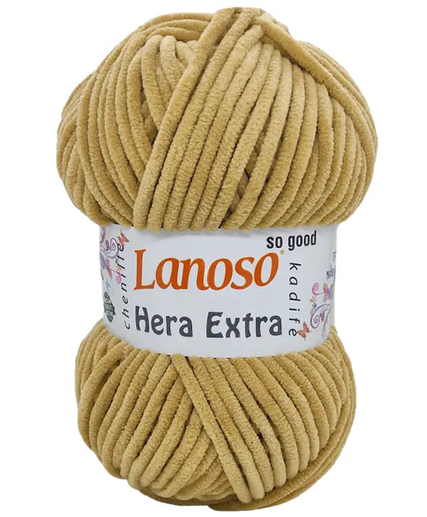 Lanoso Hera Extra 971 Bej Kadife Örgü İpi 100 g