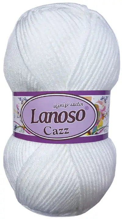 Lanoso Cazz 955 Beyaz Akrilik Örgü İpi 100 g