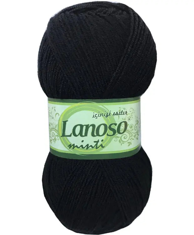 Lanoso Minti 960 Siyah Akrilik Örgü İpi 100 g