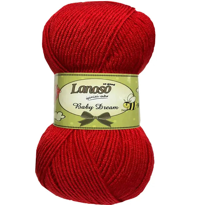 Lanoso Baby Dream Antipilling 956 Kırmızı Bebek Örgü İpi 100 g