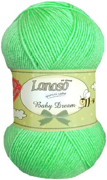 Lanoso Baby Dream Antipilling 915 Elma Yeşili Bebek Örgü İpi 100 g