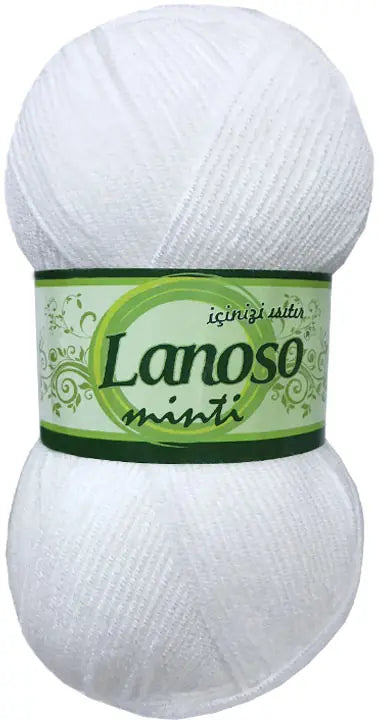 Lanoso Minti 955 Beyaz Akrilik Örgü İpi 100 g