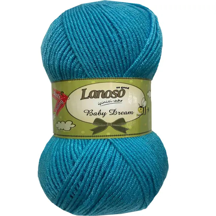 Lanoso Baby Dream Antipilling 916 Turkuaz Bebek Örgü İpi 100 g
