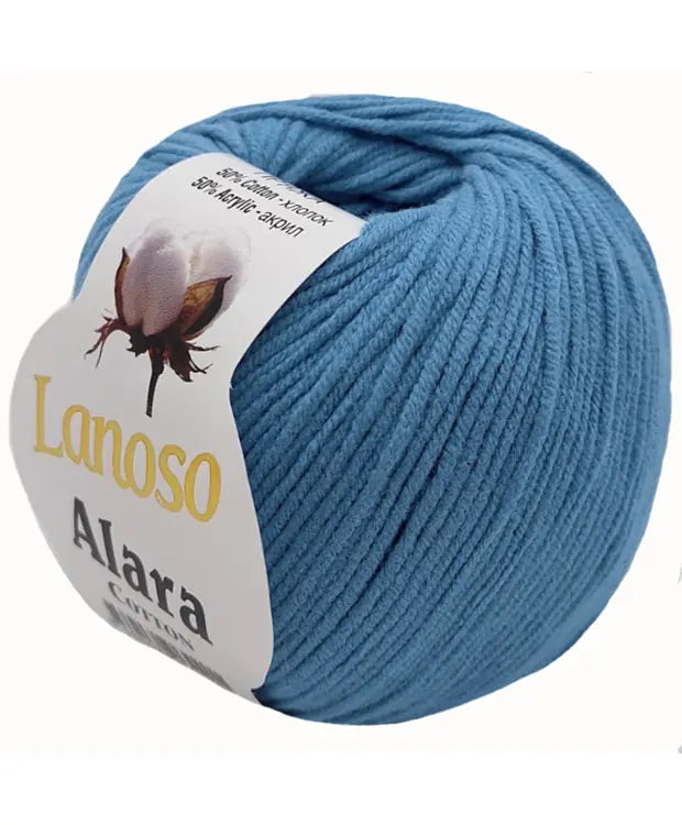 Lanoso Alara 961 İspirto Mavi 50 g 140 m örgü ipliği