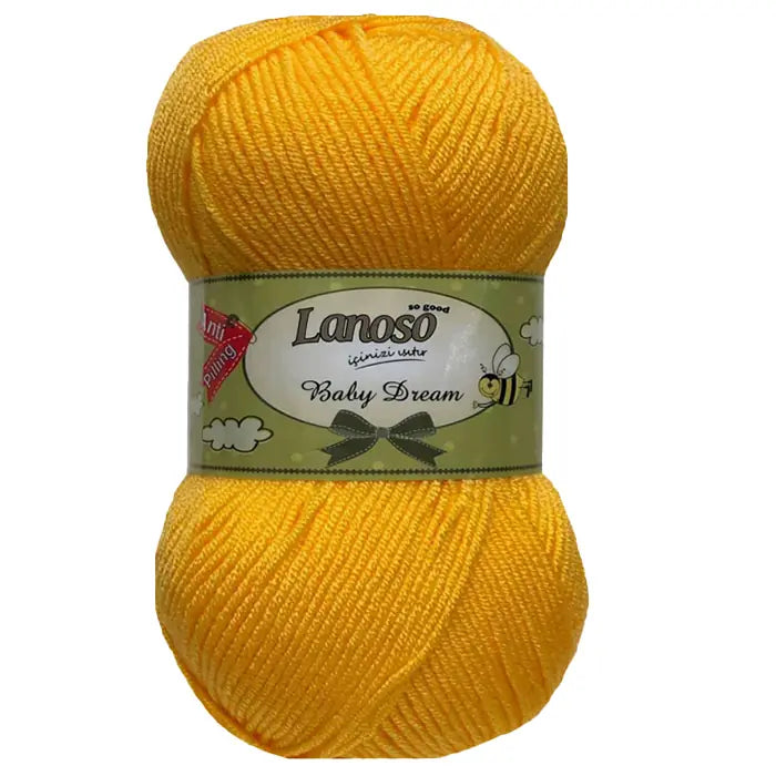 Lanoso Baby Dream Antipilling 913 Yumurta Sarısı Bebek Örgü İpi 100 g