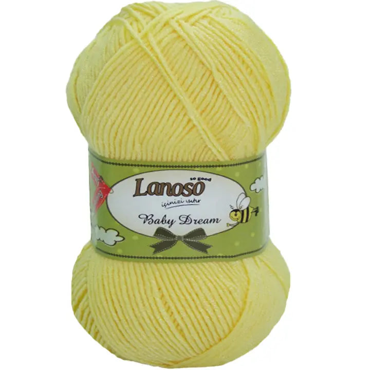 Lanoso Baby Dream Antipilling 914 Limon Sarısı Bebek Örgü İpi 100 g