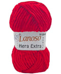 Lanoso Hera Extra 956 Kırmızı Kadife Örgü İpi 100 g