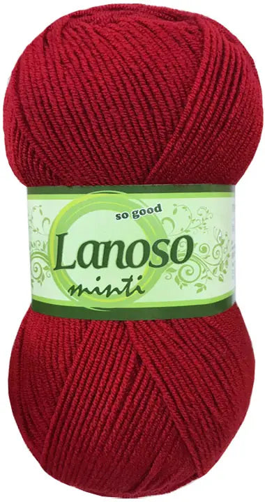 Lanoso Minti 956 Kırmızı Akrilik Örgü İpi 100 g